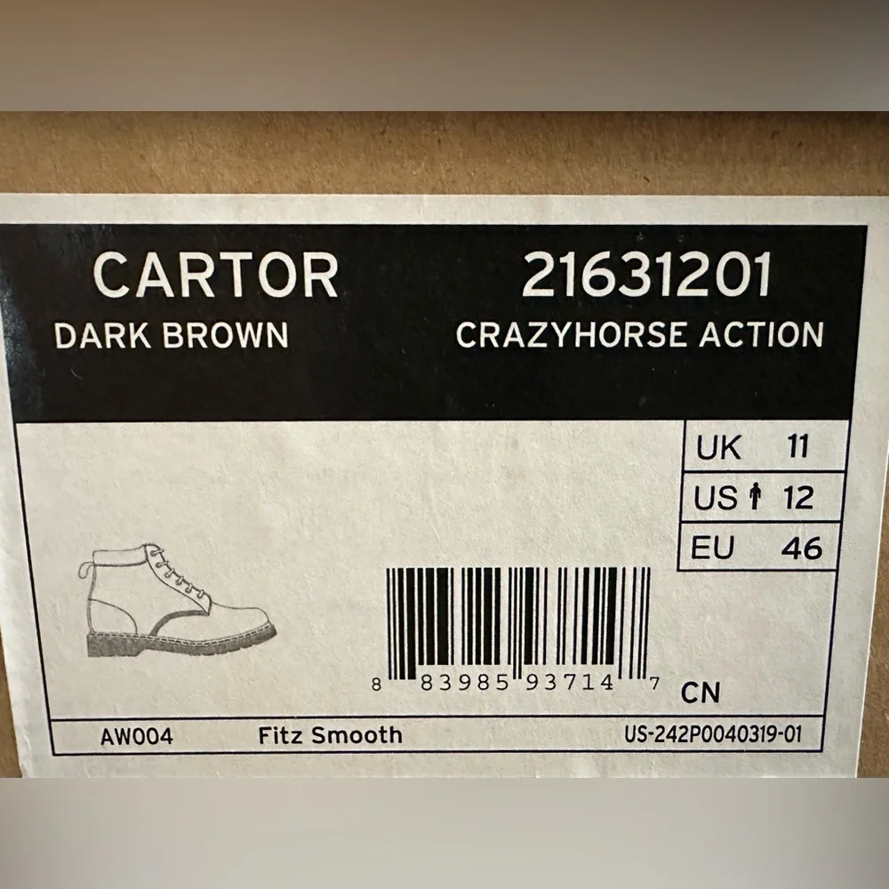 Dr. Martens - Mens Cartor 6 Eye Boot Size 12